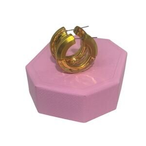 Swarovski Women's Hoop Earrings Lucent Yellow Gold Aluminum, Crystals